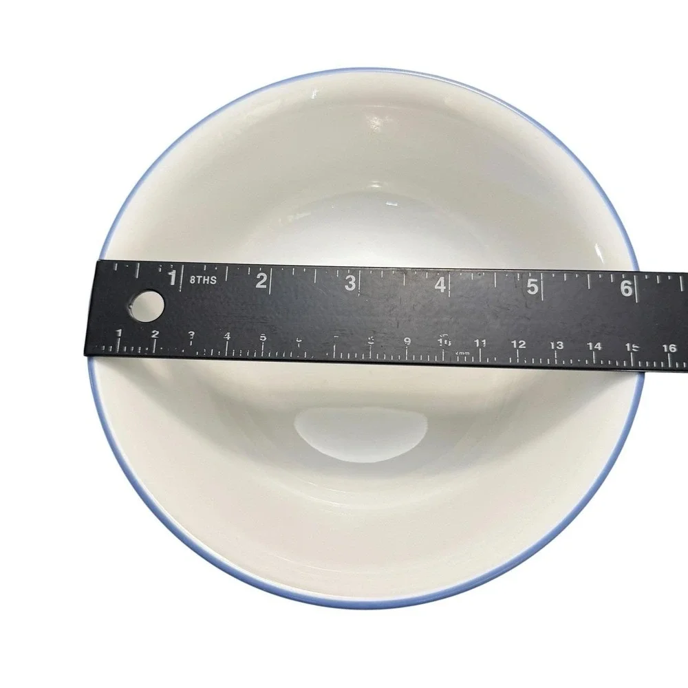 Corelle Vitrelle Set Of 6 MediumBlue Band 6 1/4 Inch  Cereal Bowls Brand New